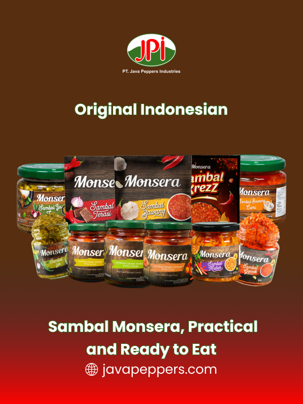 Original Indonesian Sambal Monsera, Practical and Ready to Eat